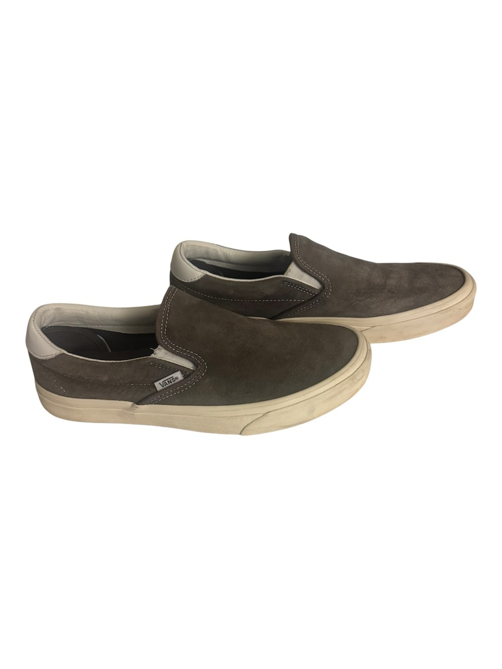 Vans Women's Gray Slip-On Suede Leather Sneakers Size 10 - Picture 2 of 7